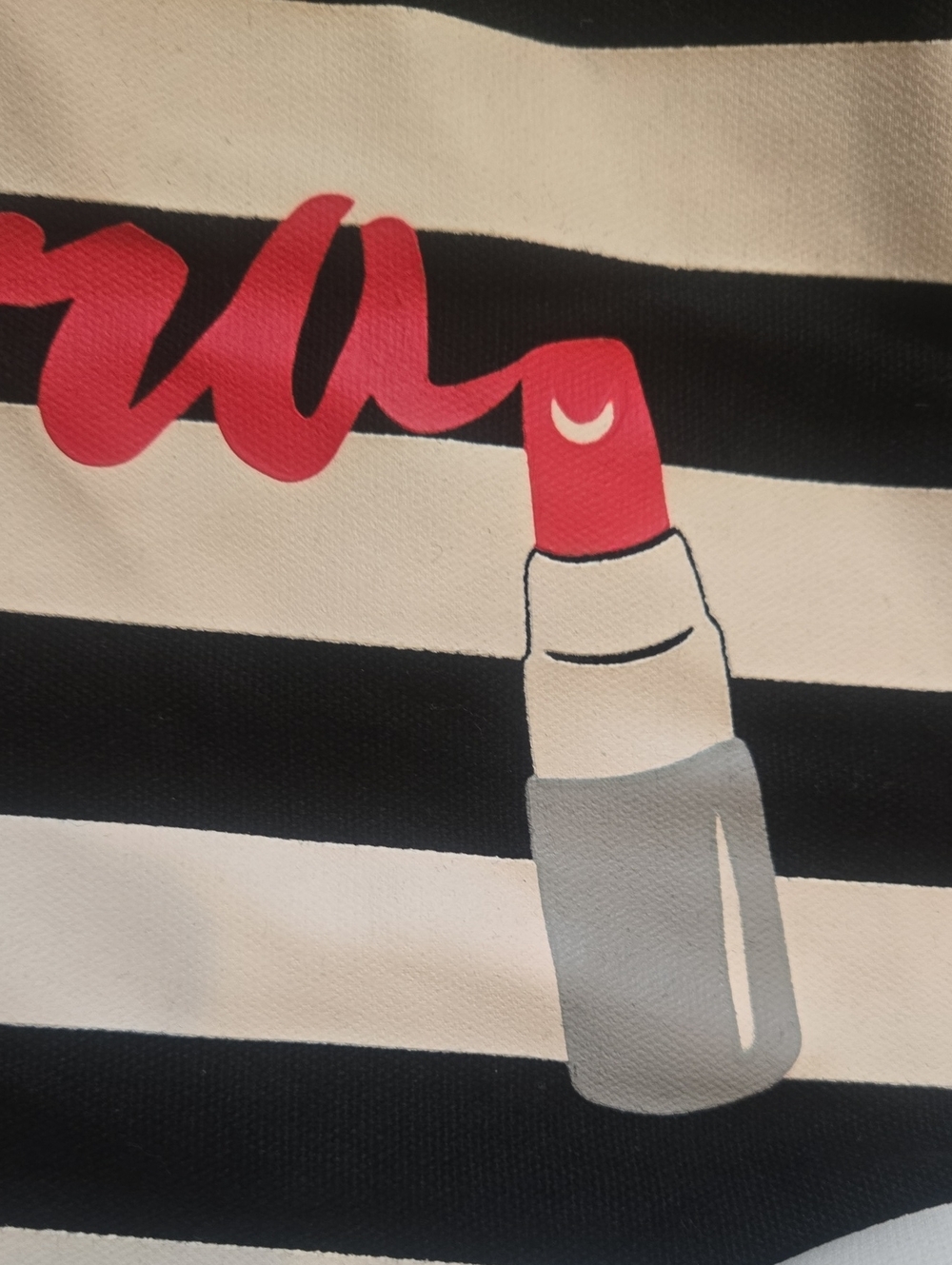 Sephora Black/White Striped Lipstick Tote Bag - Picture 2 of 8